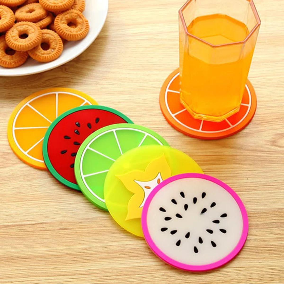 3 Pieces Fruit Shape Silicone Cup Pad